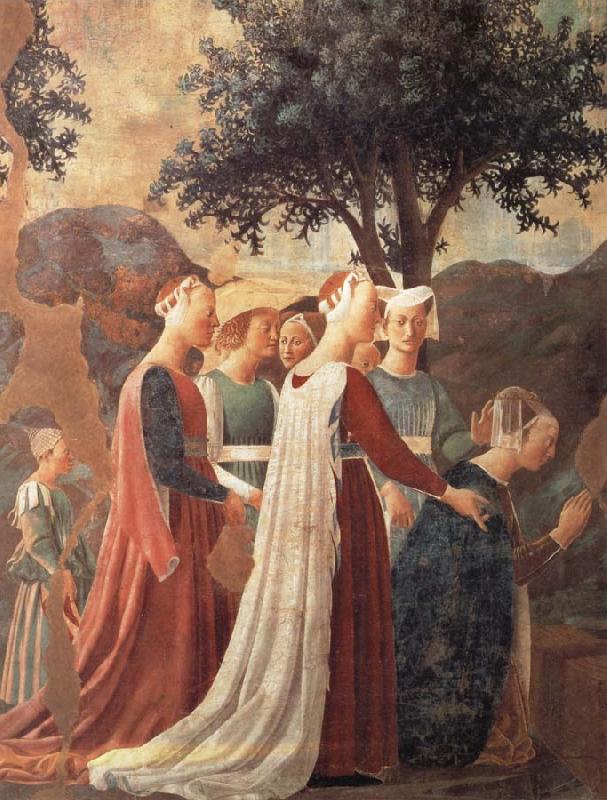 Piero della Francesca Die Konigin von Saba betet das Kreuzesholz and Ausschnitt oil painting picture